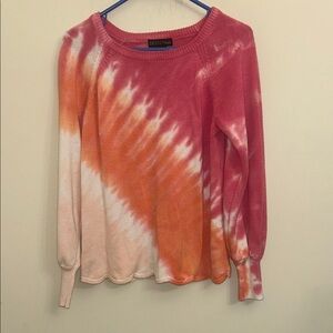 1.  Designs Sweater in Pink and Orange Tie-Dye
